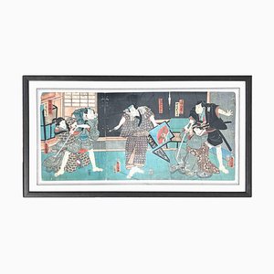 Utagawa Kunisada, Kabuki Scene, Woodcut Print, 1850s-ZCI-1761897