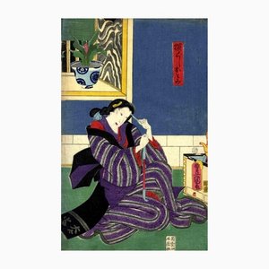 Utagawa Kunisada, The Geisha Otomi, Woodcut Print, 1860s-ZCI-1165448