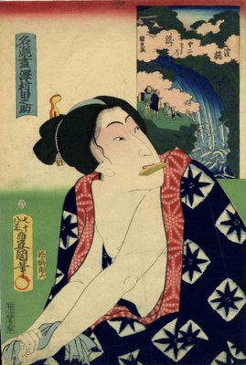 Utagawa Kunisada (Toyokuni III), Famous Waterfalls, Woodcut, 1850s-ZCI-1163305