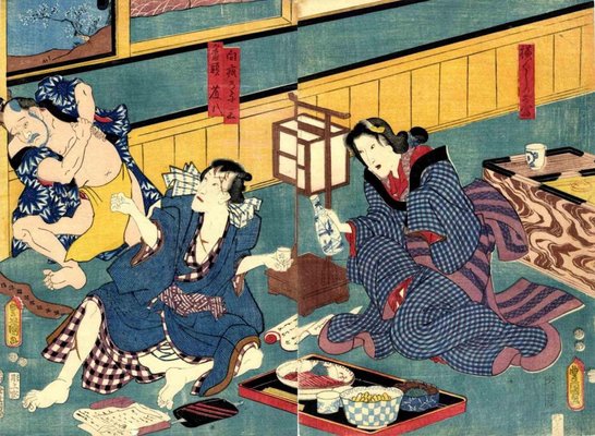 Utagawa Kunisada (Toyokuni III), Romantic Drama, Woodcut Print, 1850s-ZCI-1769859