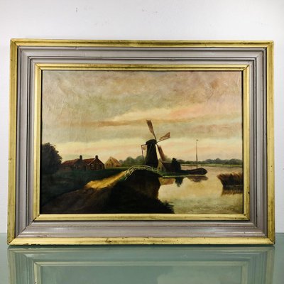 V. Waersem, Dutch Landscape Painting, Oil on Canvas, Framed-LCQ-1095241