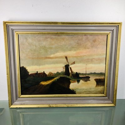 V. Waersem, Dutch Landscape Painting, Oil on Canvas, Framed-LCQ-1095241