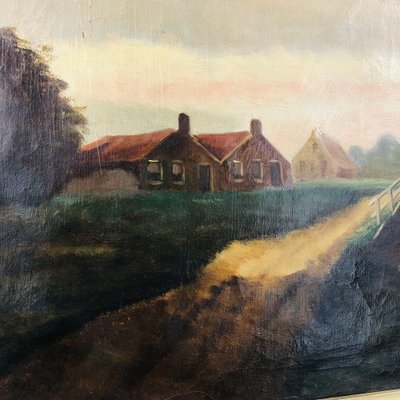 V. Waersem, Dutch Landscape Painting, Oil on Canvas, Framed-LCQ-1095241