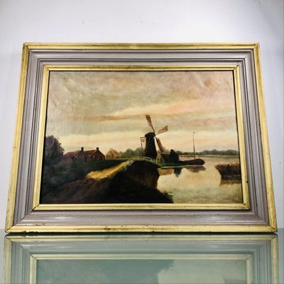 V. Waersem, Dutch Landscape Painting, Oil on Canvas, Framed-LCQ-1095241