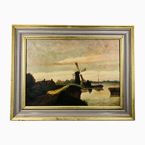 V. Waersem, Dutch Landscape Painting, Oil on Canvas, Framed-LCQ-1095241