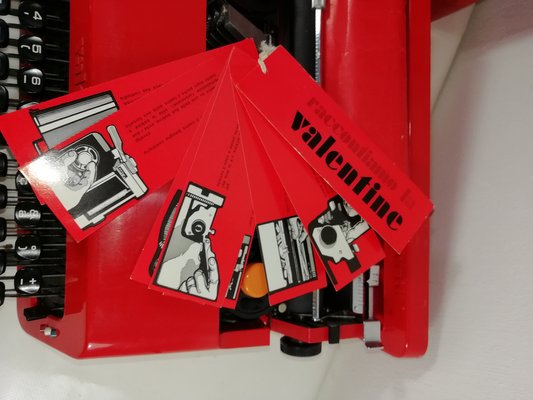 Valentine Red Writing Machine by Ettore Sottsass for Olivetti, 1968-HNE-1385482