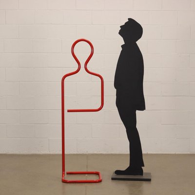 Valet Stand in Red Lacquered Steel, 1980s-VMM-1317220