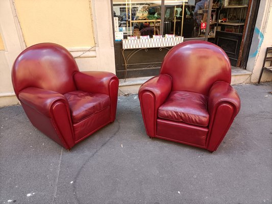 Vanity Fair Frau Armchairs in Bordeaux Leather from Poltrona Frau, 1980s, Set of 2-OHK-1787046