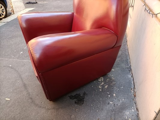 Vanity Fair Frau Armchairs in Bordeaux Leather from Poltrona Frau, 1980s, Set of 2-OHK-1787046