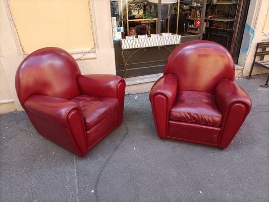 Vanity Fair Frau Armchairs in Bordeaux Leather from Poltrona Frau, 1980s, Set of 2-OHK-1787046