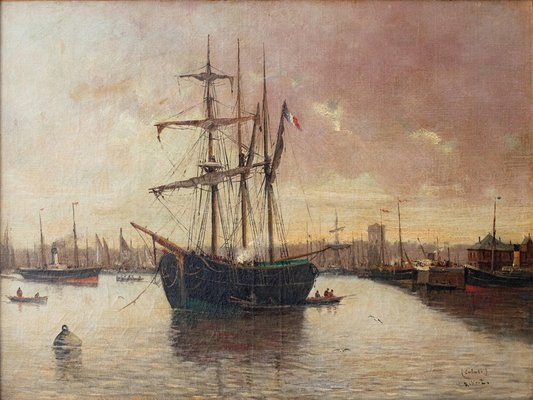 Various Artists, Marine Scenes, 19th Century, Paintings, Set of 4-AOI-2042690