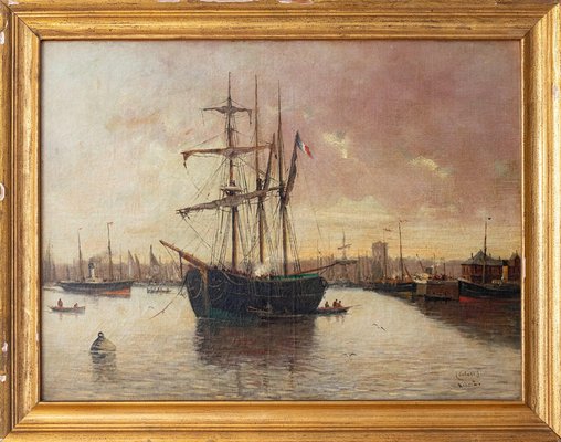 Various Artists, Marine Scenes, 19th Century, Paintings, Set of 4-AOI-2042690