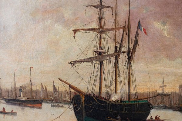 Various Artists, Marine Scenes, 19th Century, Paintings, Set of 4-AOI-2042690