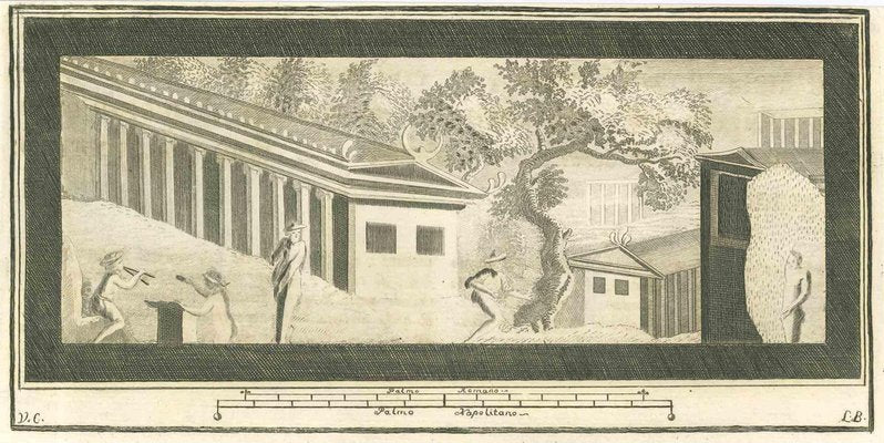 Various Artists, Roman Temple Fresco, Etching, 18th Century-ZCI-1788556