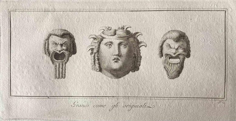 Various Old Masters, Human Heads from Ancient Rome, Original Etching, 1750s-ZCI-1383068