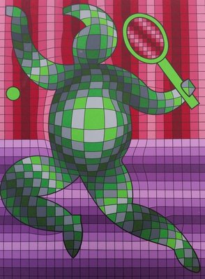 Vasarely - "Tennis Player" - 1977 1977-ICD-696597