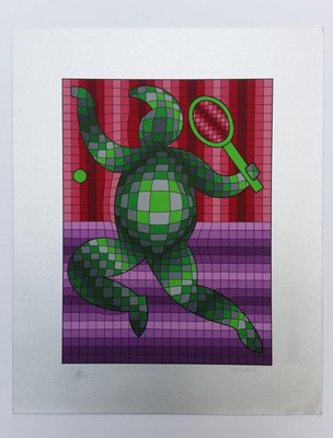 Vasarely - "Tennis Player" - 1977 1977-ICD-696597