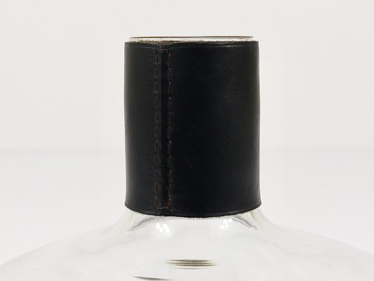 Vase Decanter with Black Leather Top by Carl Auböck, 1950s-MWV-1793433