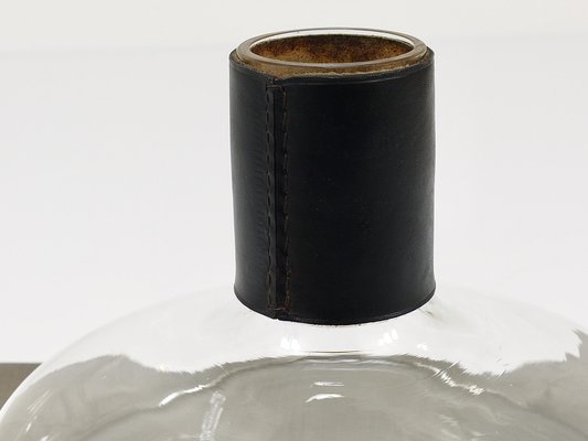 Vase Decanter with Black Leather Top by Carl Auböck, 1950s-MWV-1793433