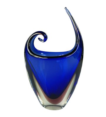 Vase in Blue Venecian Sommerso Glass by Flavio Poli, 1960s-FUP-1299423