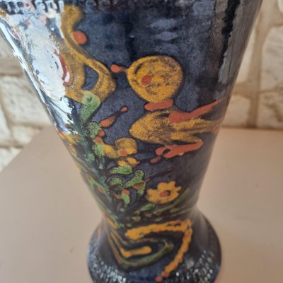 Vase in Glazed Ceramic with Bird Design from Savoie, 1974-GSF-1812661