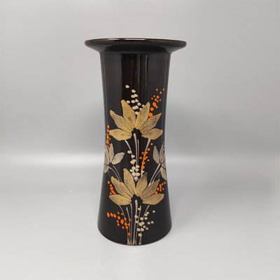 Vase in Hand-Painted Brown Ceramic, Italy, 1970s-QGR-1699798