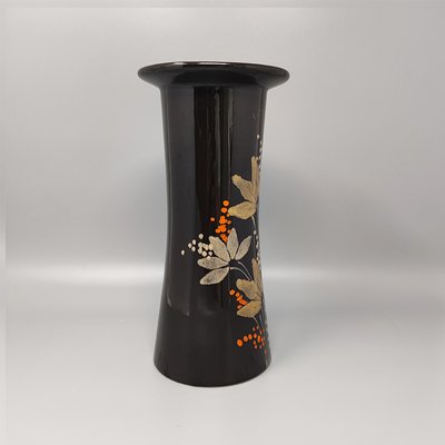 Vase in Hand-Painted Brown Ceramic, Italy, 1970s-QGR-1699798