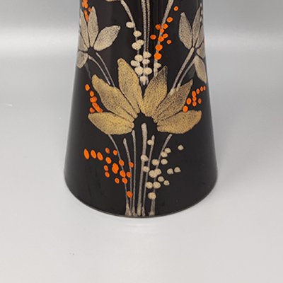 Vase in Hand-Painted Brown Ceramic, Italy, 1970s-QGR-1699798