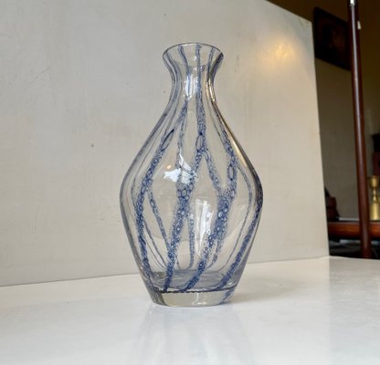 Vase in Murano Glass with Blue Stripes by Ercole Barovier for Barovier & Toso, 1930s-LCR-1382337