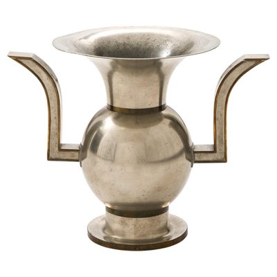 Vase in Pewter and Brass attributed to Nils Fougstedt, 1929-SC-2022134