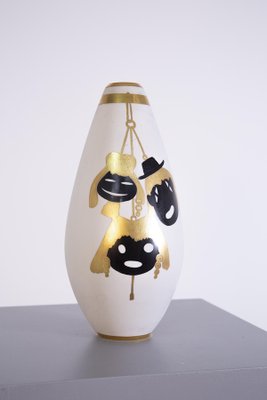 Vase in Pure Gold and Porcelain by Arrigo Finzi, 1950s-RCE-1099807