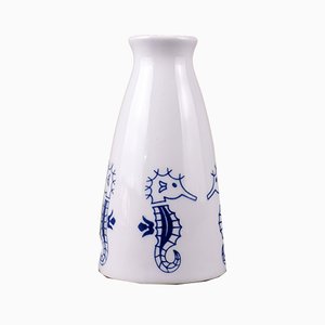 Vase with Seahorse Decoration from VEB Porzellanmanufaktur Wagner & Apel, 1970s-YGX-692636