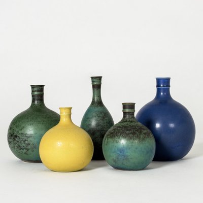 Vases by Stig Lindberg from Gustavsberg, 1960s, Set of 5-NL-1718960