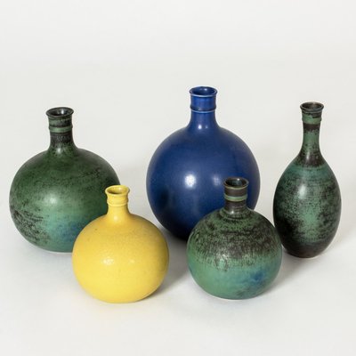 Vases by Stig Lindberg from Gustavsberg, 1960s, Set of 5-NL-1718960