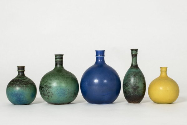 Vases by Stig Lindberg from Gustavsberg, 1960s, Set of 5-NL-1718960