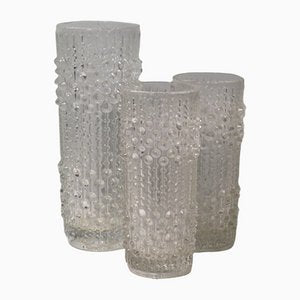 Vases with Candle Wax Motif from Sklo Union Glassworks, Czech Republic, 1970s, Set of 3-UKG-1107305