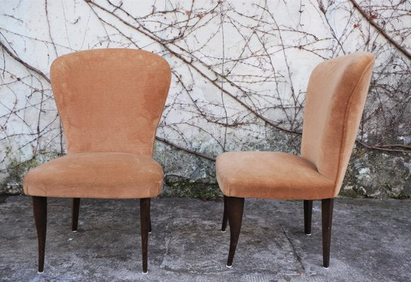 Velvet Armchairs, 1950s, Set of 2-KNM-859384