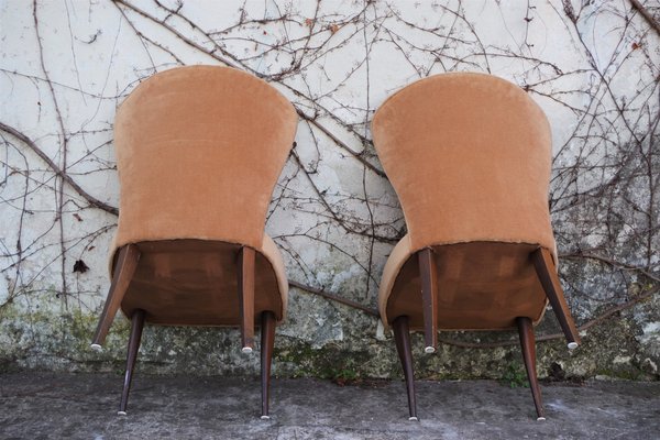 Velvet Armchairs, 1950s, Set of 2-KNM-859384