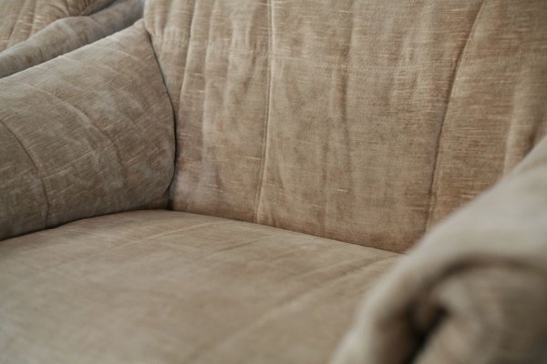 Velvet Caramel Armchairs, 1960s, France, Set of 2-MAO-829876