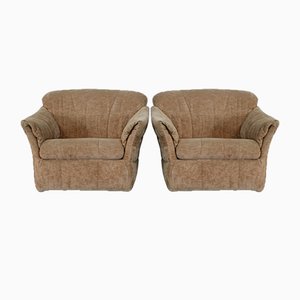 Velvet Caramel Armchairs, 1960s, France, Set of 2-MAO-829876