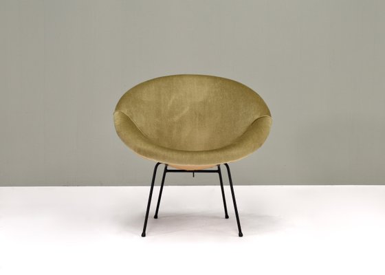 Velvet Circle Armchair, 1950s-TE-1444168