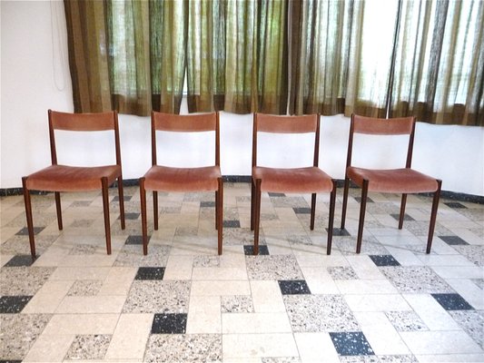 Velvet Dining Chairs from Lübke, Germany, 1960s, Set of 4-JP-1739002