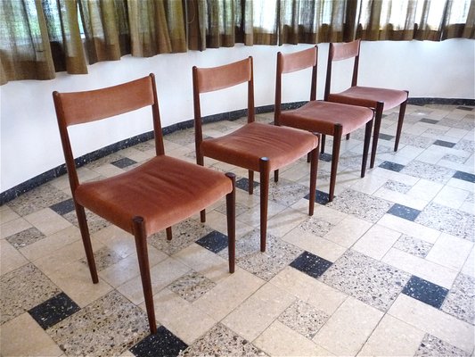 Velvet Dining Chairs from Lübke, Germany, 1960s, Set of 4-JP-1739002