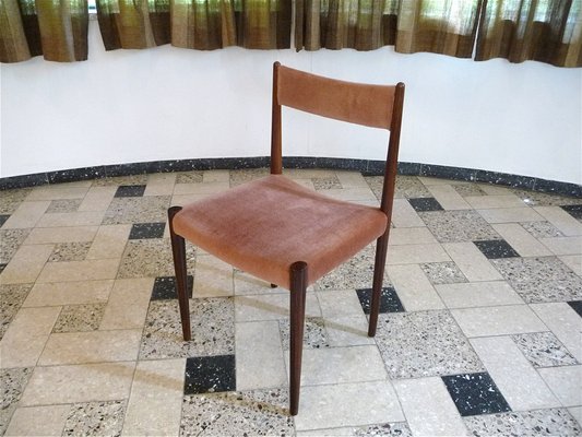 Velvet Dining Chairs from Lübke, Germany, 1960s, Set of 4-JP-1739002