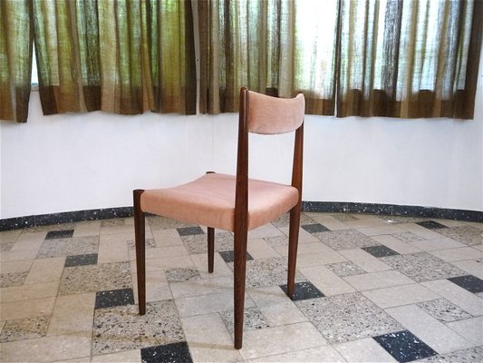 Velvet Dining Chairs from Lübke, Germany, 1960s, Set of 4-JP-1739002