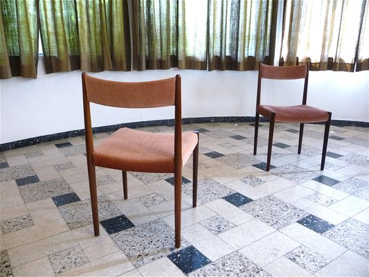 Velvet Dining Chairs from Lübke, Germany, 1960s, Set of 4-JP-1739002