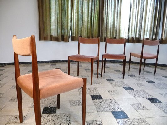 Velvet Dining Chairs from Lübke, Germany, 1960s, Set of 4-JP-1739002