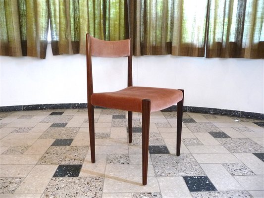 Velvet Dining Chairs from Lübke, Germany, 1960s, Set of 4-JP-1739002