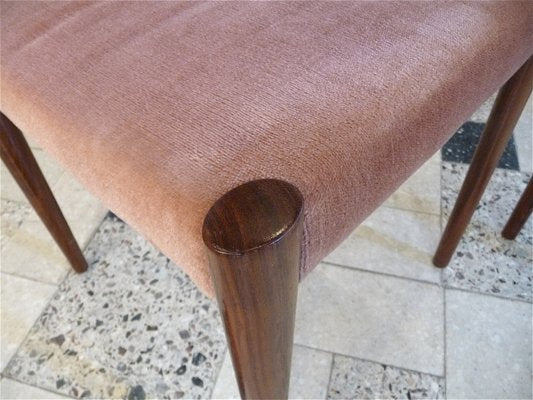 Velvet Dining Chairs from Lübke, Germany, 1960s, Set of 4-JP-1739002