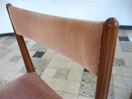 Velvet Dining Chairs from Lübke, Germany, 1960s, Set of 4-JP-1739002